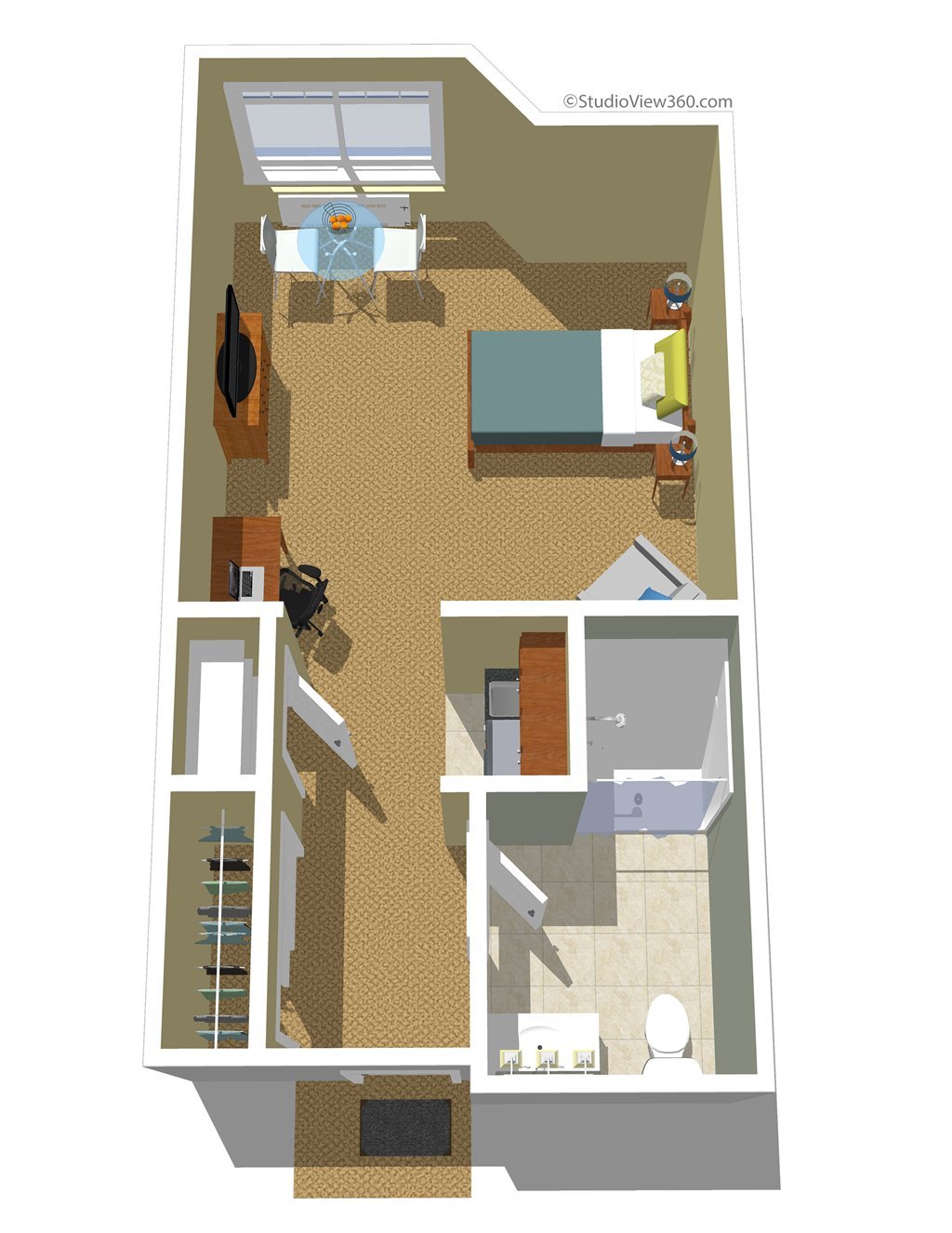 One Bedroom Floor Plan